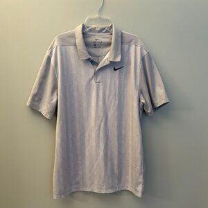 Nike Dri-Fit Polo‎ Shirt Men's Large, Light Grey Waffle Pattern